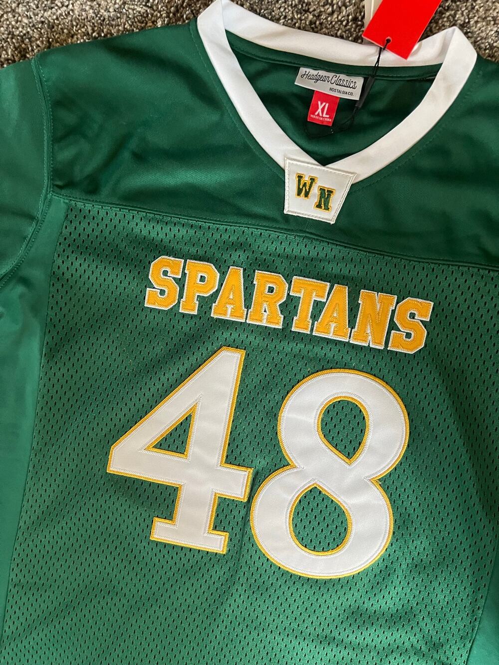 Headgear Classics Rob Gronkowski #48 W N Spartans Green Jersey YXL (NWT)